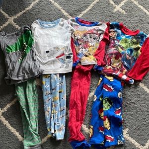 Lot of 4 boys pajamas